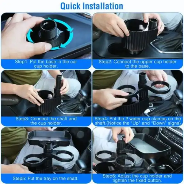 4-in-1 Car Cup Holder / Food Tray