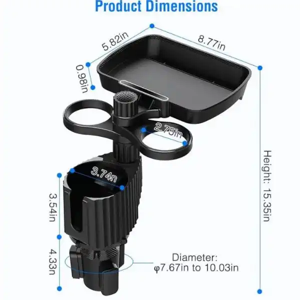 4-in-1 Car Cup Holder / Food Tray