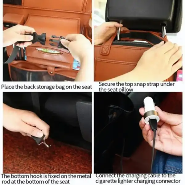 Car Backrest Multifunctional Storage Bag