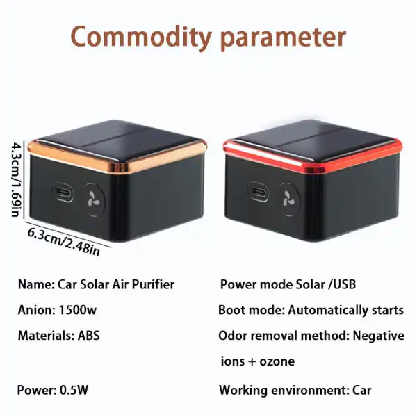 Car Mounted Solar Powered Air Purification Device