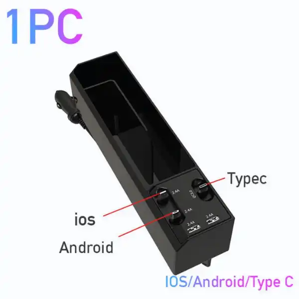 Car Seat Gap Storage Box with Charger