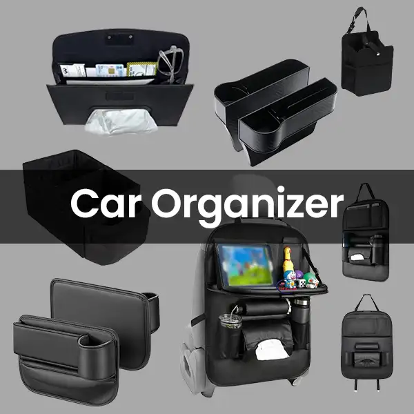 Seat gap fillers, trunk organizers, seatback bags, console boxes