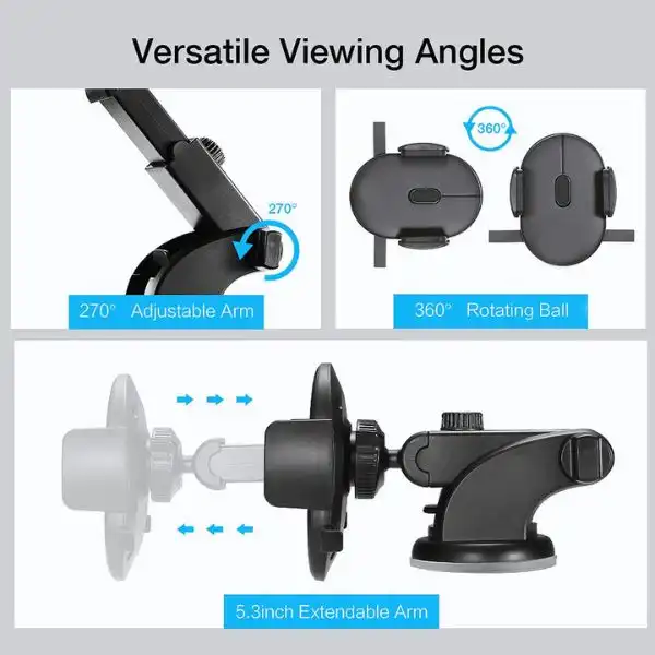 Car Phone Holder Long Rod 360 Rotation