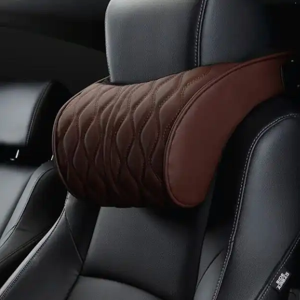 Car Seat Neck Headrest, Backrest Leather Cushion