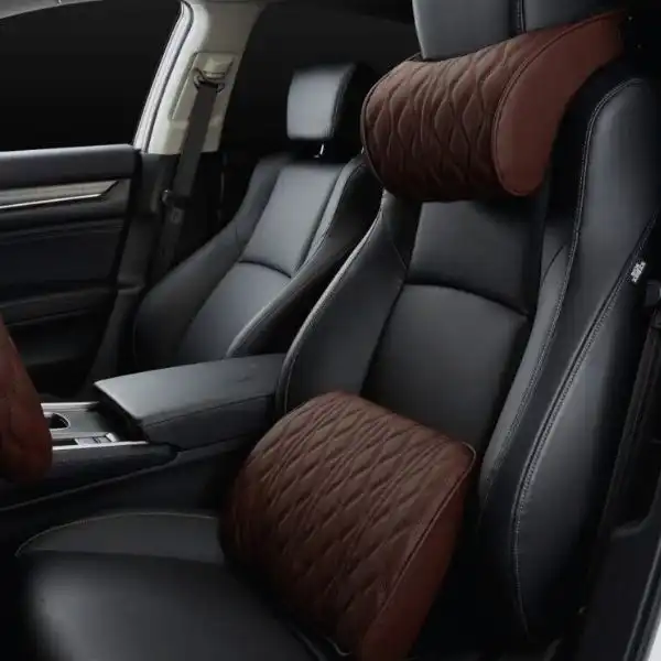 Car Seat Neck Headrest, Backrest Leather Cushion