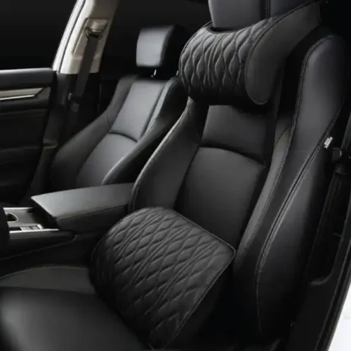 Car Seat Neck Headrest, Backrest Leather Cushion