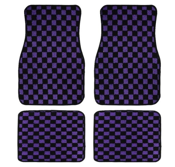 Checkerboard Car Foot Dustproof Universal Mat
