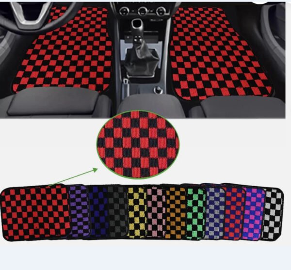 Checkerboard Car Foot Dustproof Universal Mat