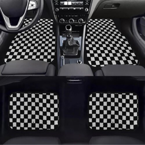 Checkerboard Car Foot Dustproof Universal Mat