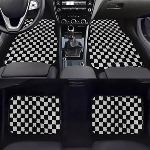 Checkerboard Car Foot Dustproof Universal Mat