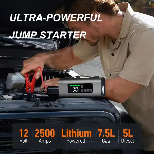 Jump Starter with Air Compressor and Air Pump