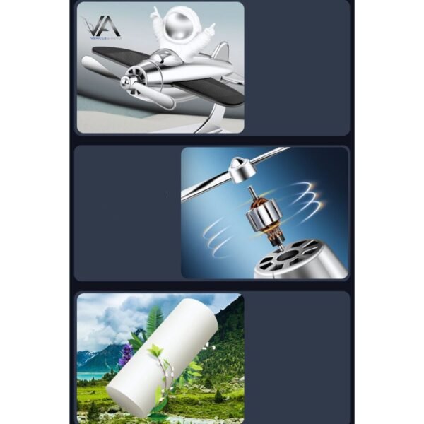 Car Astronaut Solar Airplane Aromatherapy Ornament (1) Vehicle Air Freshener