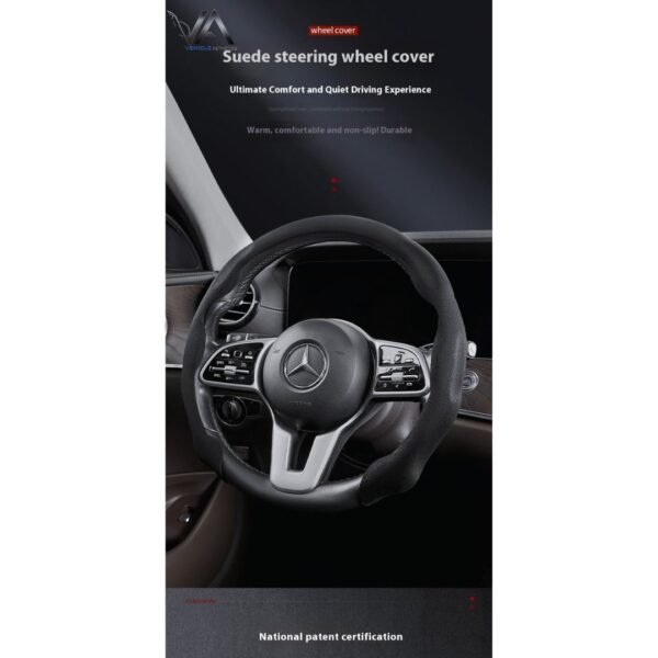 Steering Wheel Cover Suede Four Seasons Universal (15) Easy Clean Steering Cover