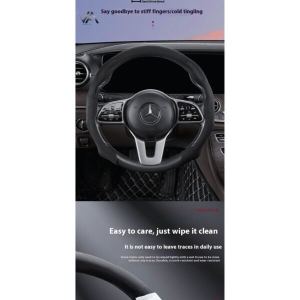 Steering Wheel Cover Suede Four Seasons Universal (7) Suede Steering Wheel Cover