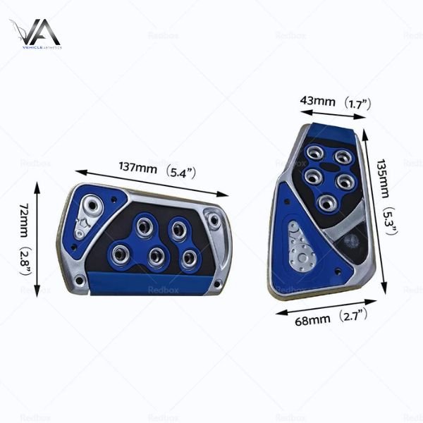 x Non-Slip Automatic Gas Brake Foot Pedal Pad Cover Car Accessories Parts Blue (2) Gas Pedal Cover